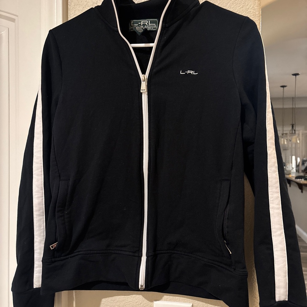 Ralph Lauren Women's Black sweater with White Accents (Activewear)